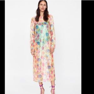 Zara Floral Sequin Dress